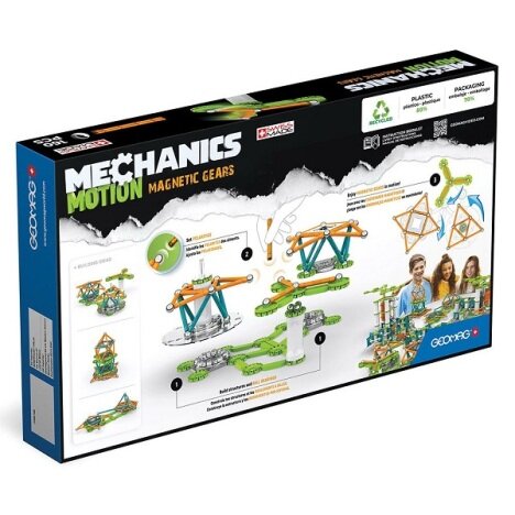 Set de constructie cu piese magnetice, GEOMAG MECHANICS MOTION MAGNETIC GEARS, 160 piese